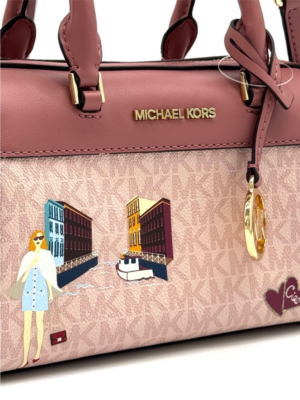 Michael Kors XS Jet Set Travel Girl Duffle Crossbody Bag Powder Blush - Picture 2 of 7